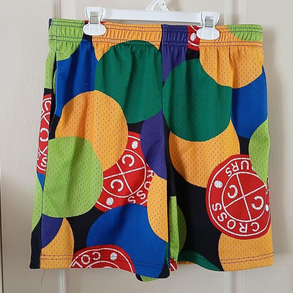 Cross Colours Post Hip Hop Nation Vintage Dots Basketball Shorts M Streetwear